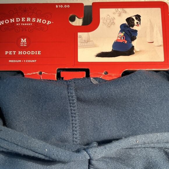 Wondershop Christmas Penguin Truck Blue Dog Pet Hoodie Size Medium - Picture 2 of 6